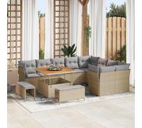 vidaXL Set Divano da Giardino 12 pcs Beige polyrattan