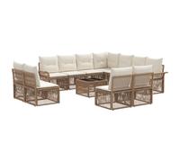 vidaXL Set Divano da Giardino 12 pcs Beige polyrattan