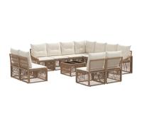 vidaXL Set Divano da Giardino 12 pcs Beige polyrattan, Set divano moderno per giardino, design modulare resistente, piedi regolabili, perfetto per patio e terrazza
