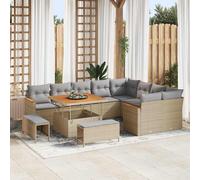 vidaXL Set Divano da Giardino 12 pcs Beige Rattan in Polipropilene