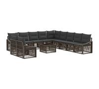 vidaXL Set Divano da Giardino 12 pcs Grigio polyrattan