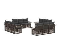 vidaXL Set Divano da Giardino 12 pcs Grigio polyrattan