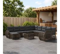 vidaXL Set Divano da Giardino 12 pcs Grigio polyrattan