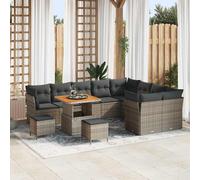 vidaXL Set Divano da Giardino 12 pcs Grigio polyrattan
