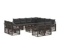 vidaXL Set Divano da Giardino 12 pcs Grigio polyrattan, Set divano moderno per giardino, design modulare resistente, piedi regolabili, perfetto per patio e terrazza