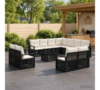 vidaXL Set di divani da giardino, 12 pezzi, in rattan sintetico, elegante e resistente alle intemperie, set modulare per patio, giardino, terrazza e bordo piscina
