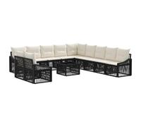 vidaXL Set Divano da Giardino 12 pcs Nero polyrattan