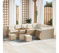 vidaXL Set Divano da Giardino 12 pz 12-Numero di posti Beige e Crema