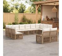 vidaXL Set Divano da Giardino 12 pz Beige polyrattan