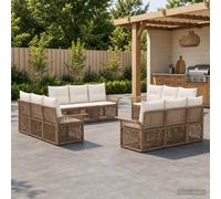 vidaXL Set Divano da Giardino 12 pz Beige polyrattan