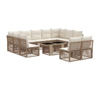 vidaXL Set Divano da Giardino 12 pz Beige polyrattan