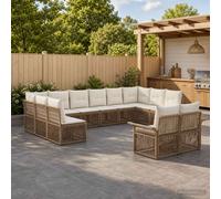 vidaXL Set Divano da Giardino 12 pz Beige polyrattan