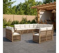 vidaXL Set di divani da giardino, 12 pezzi, beige, rattan sintetico, divano modulare in rattan, per giardino moderno, resistente alle intemperie, facile da pulire