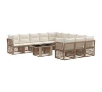 vidaXL Set Divano da Giardino 12 pz Beige polyrattan