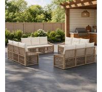vidaXL Set Divano da Giardino 12 pz Beige polyrattan
