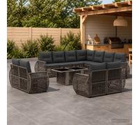 vidaXL Set Divano da Giardino 12 pz Grigio e Grigio Scuro