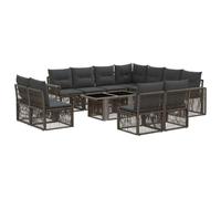 vidaXL Set Divano da Giardino 12 pz Grigio e Grigio Scuro polyrattan