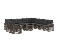 vidaXL Set Divano da Giardino 12 pz Grigio e Grigio Scuro polyrattan