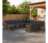 vidaXL Set Divano da Giardino 12 pz Grigio e Grigio Scuro polyrattan