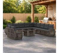 vidaXL Set Divano da Giardino 12 pz Grigio e Grigio Scuro polyrattan