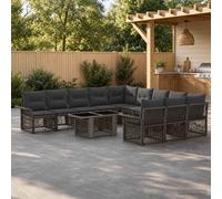 vidaXL Set Divano da Giardino 12 pz Grigio e Grigio Scuro polyrattan