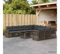 vidaXL Set Divano da Giardino 12 pz Grigio e Grigio Scuro polyrattan