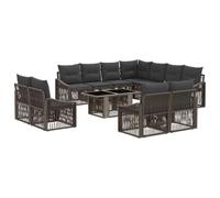 vidaXL Set Divano da Giardino 12 pz Grigio e Grigio Scuro polyrattan