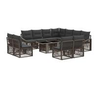 vidaXL Set Divano da Giardino 12 pz Grigio e Grigio Scuro polyrattan