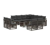 vidaXL Set Divano da Giardino 12 pz Grigio e Grigio Scuro polyrattan