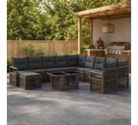 vidaXL Set Divano da Giardino 12 pz Grigio e Grigio Scuro polyrattan