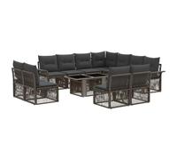 vidaXL Set Divano da Giardino 12 pz Grigio e Grigio Scuro polyrattan