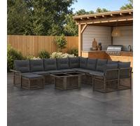 vidaXL Set Divano da Giardino 12 pz Grigio e Grigio Scuro polyrattan