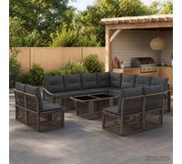 vidaXL Set Divano da Giardino 12 pz Grigio e Grigio Scuro polyrattan