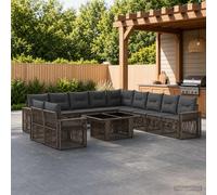 vidaXL Set Divano da Giardino 12 pz Grigio e Grigio Scuro polyrattan