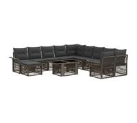 vidaXL Set Divano da Giardino 12 pz Grigio e Grigio Scuro polyrattan