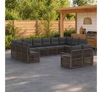 vidaXL Set Divano da Giardino 12 pz Grigio polyrattan