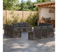 vidaXL Set Divano da Giardino 12 pz Grigio polyrattan