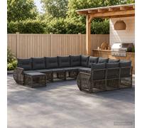 vidaXL Set di divani da giardino, 12 pezzi, grigio rattan sintetico, divano modulare moderno, resistente alle intemperie, set da patio, seduta regolabile, ideale per giardino ed esterni