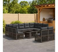 vidaXL Set Divano da Giardino 12 pz Grigio polyrattan