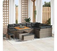 vidaXL Set Divano da Giardino 12 pz Grigio polyrattan