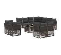 vidaXL Set Divano da Giardino 12 pz Grigio polyrattan