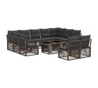 vidaXL Set Divano da Giardino 12 pz Grigio polyrattan