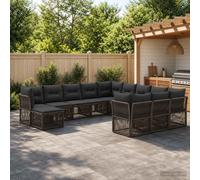 vidaXL Set di divani da giardino, 12 pezzi, grigio rattan sintetico, divano da esterno moderno, seduta resistente alle intemperie, mobili modulari per patio, rattan sintetico, comfort regolabile