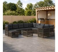 vidaXL Set di divani da giardino, 12 pezzi, grigio rattan sintetico, set di divani moderni per giardino, mobili da patio, sedute fuori casa, stile e comfort