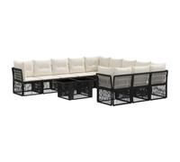 vidaXL Set Divano da Giardino 12 pz Nero polyrattan