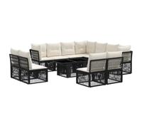 vidaXL Set Divano da Giardino 12 pz Nero polyrattan