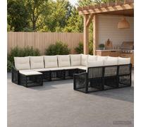 vidaXL Set di divani da giardino, 12 pezzi, in rattan sintetico, moderno, resistente alle intemperie, mobili per rilassarsi, seduta comoda, gambe regolabili