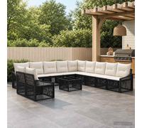 vidaXL Set Divano da Giardino 12 pz Nero polyrattan