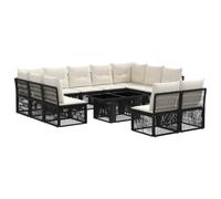 vidaXL Set Divano da Giardino 12 pz Nero polyrattan