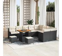 vidaXL Set Divano da Giardino 12 pz Nero polyrattan
